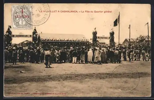 AK Casablanca, Le 14 Juillet a Casablanca, La Fete du Quartier general