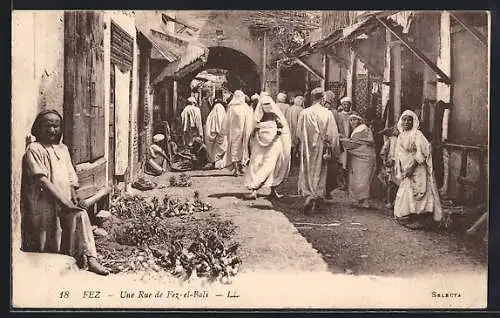 AK Fez, Fez-el-Bali, Une Rue de Fez-el-Bali