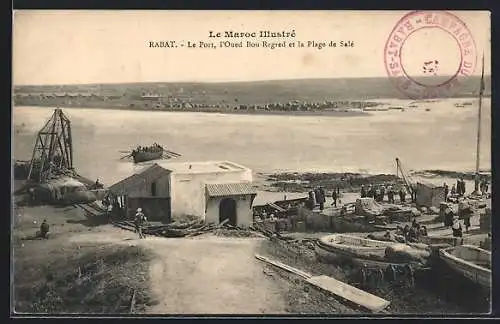 AK Rabat, Le Port, l`Oued Bou-Regred et la Plage de Salé
