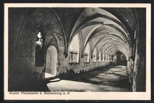 AK Blankenburg a. H., Kreuzgang im Kloster Michaelstein mit Eingang zum Tonsorium