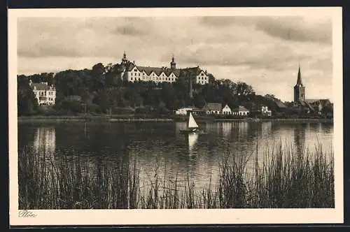 AK Plön, Ortsansicht übers Wasser