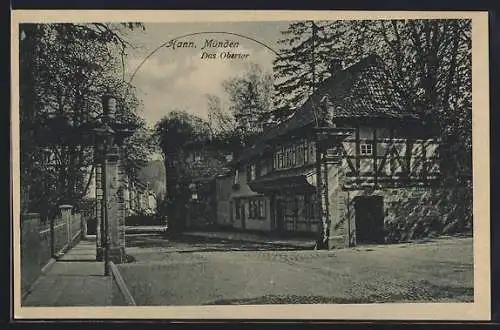 AK Hann. Münden, Blick durch das Obertor