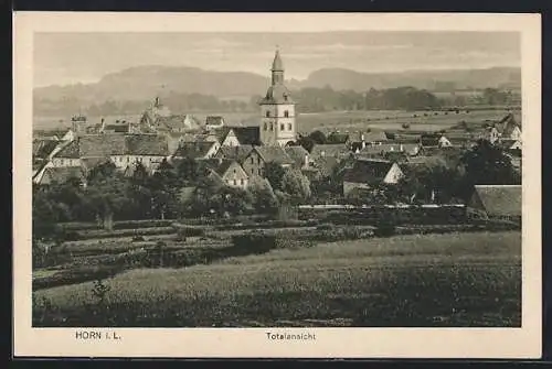 AK Horn i. L., Gesamtansicht mit der Kirche