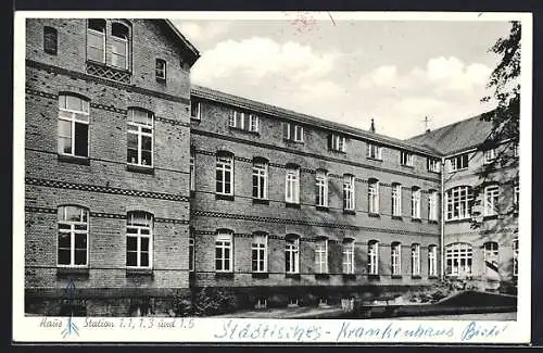 AK Bielefeld, Das Städtische Krankenhaus, Haus 1, Stationen 1.1, 1.3 und 1.5