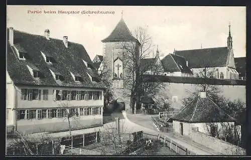 AK Bebenhausen, Haupttor zum kgl. Jagdschloss mit Schreibturm