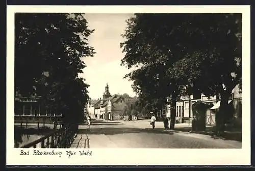 AK Bad Blankenburg /Thür. Wald, Strassenpartie an einem Hotel