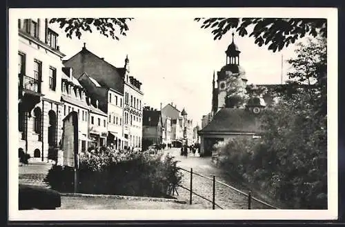 AK Glauchau /Sa., Blick in die Leipziger Strasse