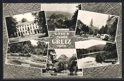 AK Greiz, Goethepark, Sommerpalais im Leninpark, Friedenspark