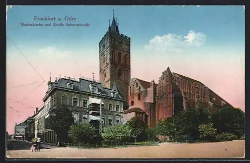 AK Frankfurt, Marienkirche und Grosse Scharrnstrasse