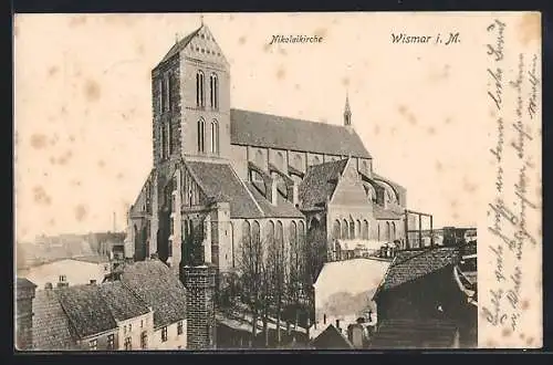 AK Wismar, an der Nicolaikirche