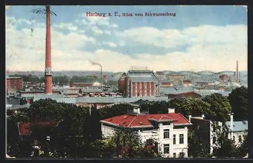 AK Hamburg-Harburg, Blick vom Schwarzenberg