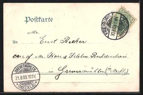 AK Karlsruhe, Blick in die Durlacher Allee u. Bernharduskirche