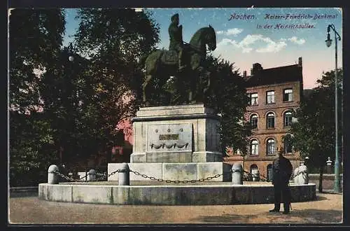 AK Aachen, Kaiser-Friedrich-Denkmal in der Heinrichsallee