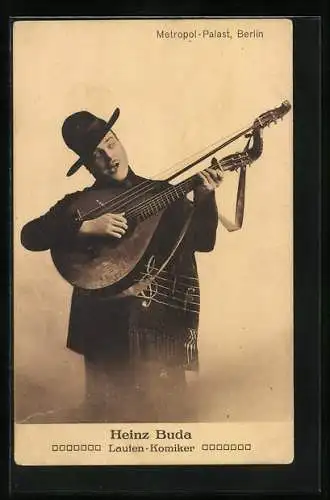 AK Berlin, Metropol-Palast, Lauten-Komiker Heinz Buda mit seinem Instrument