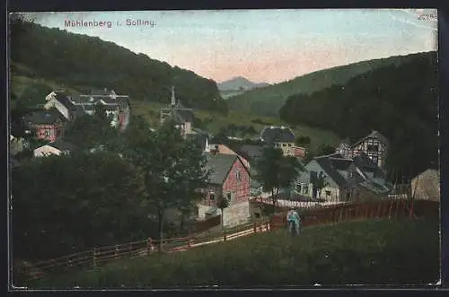 AK Mühlenberg /Solling, Ortsansicht aus der Vogelschau