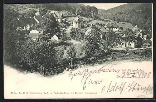 AK Mühlenberg /Holzminden, Ortsansicht aus der Vogelschau