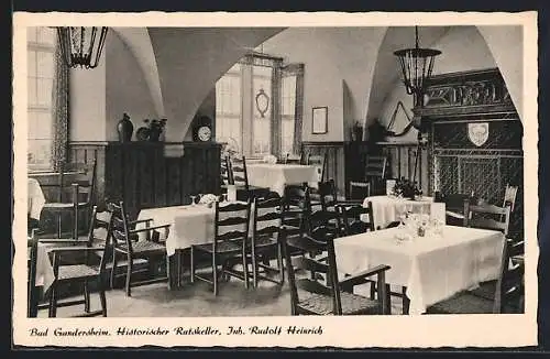 AK Bad Gandersheim, Gasthaus Historischer Ratskeller, Inh. Rudolf Heinrich