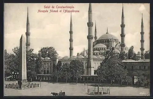 AK Konstantinopel, Moschee, Mosquee Ahmed et l`Hippodrome, Obelisk