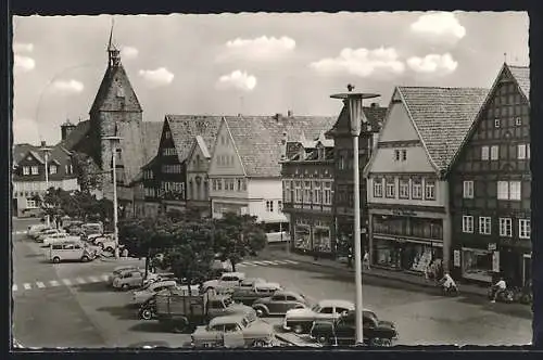 AK Stadthagen, Marktplatz aus der Vogelschau