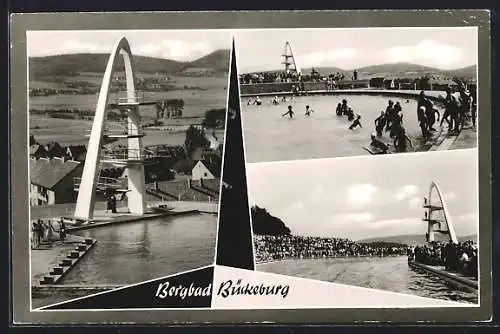 AK Bückeburg, Bergbad, mit Sprungturm