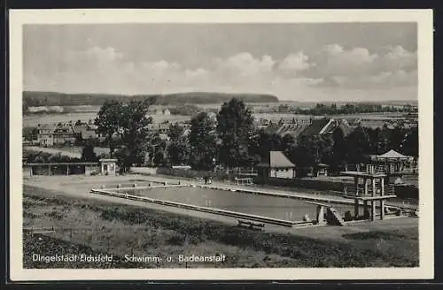 AK Dingelstädt /Eichsfeld, Schwimm- u. Badeanstalt mit Umgebung