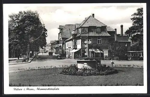 AK Uelzen, Ortsansicht mit der Strasse am Hammersteinplatz