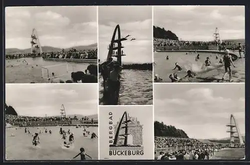 AK Bückeburg, Bergbad, Ansichten mit Sprungturm