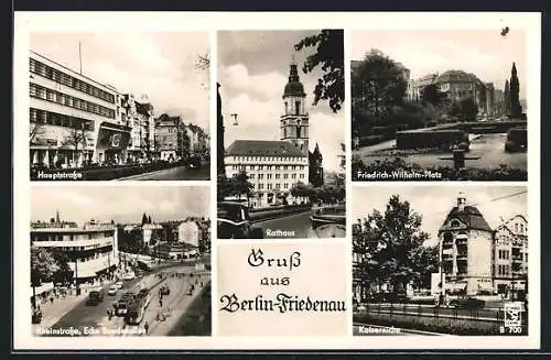 AK Berlin-Friedenau, Rathaus, Kaisereiche, Friedrich-Wilhelm-Platz