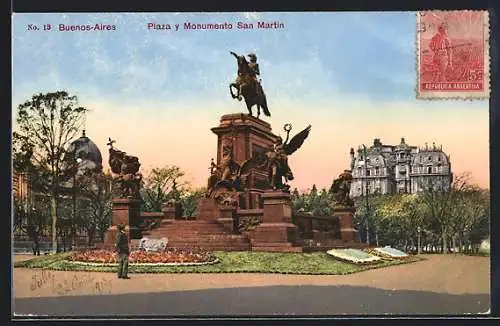 AK Buenos Aires, Plaza y Monumento San Martin