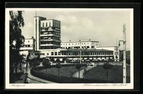 AK Stuttgart, Das Höhenrestaurant Schönblick, Bauhaus-Architektur