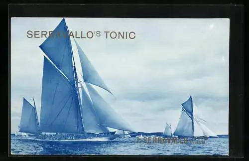 AK Tonikum, Serravallo`s Tonic, Segelschiffe auf der See