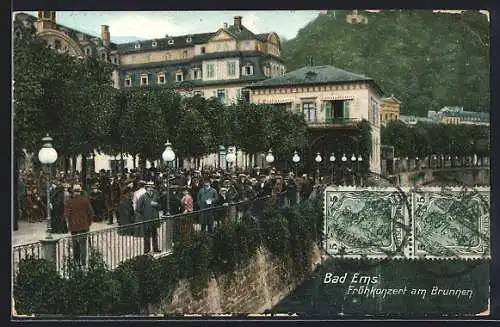 AK Bad Ems, Frühkonzert am Brunnen