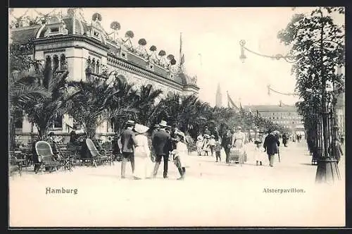 AK Hamburg-Neustadt, Promenade am Alsterpavillon