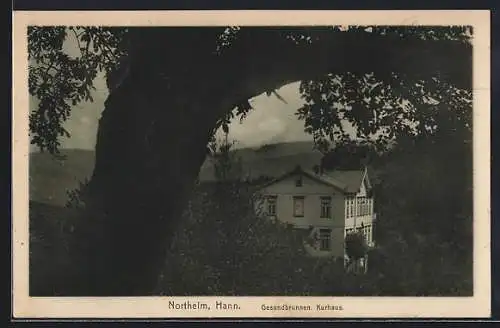 AK Northeim /Hann., Gesundbrunnen, Kurhaus aus der Vogelschau