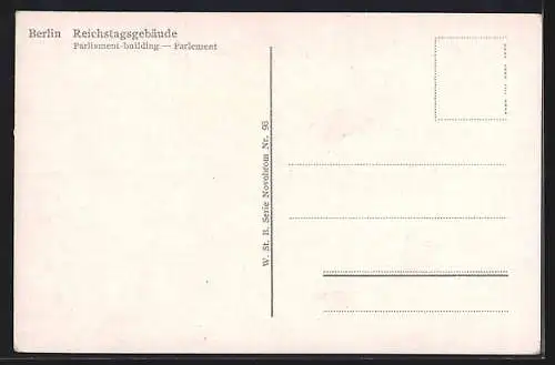 AK Berlin-Tiergarten, Reichstagsgebäude, Aussenansicht, Strassenbahn