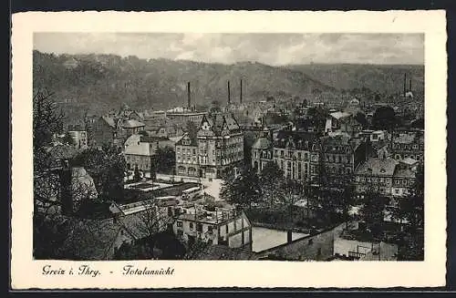 AK Greiz /Th., Totalansicht aus der Vogelschau