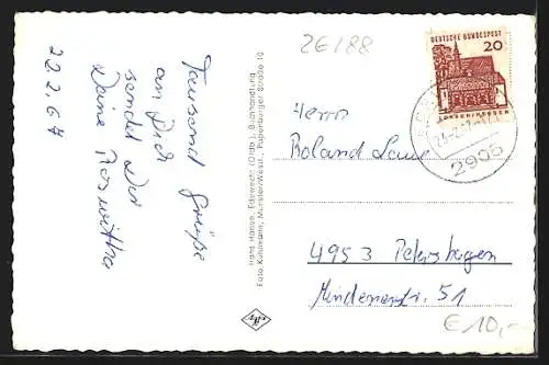 AK Edewecht /Oldb., Hauptstrasse, Kirchen und Pastorat