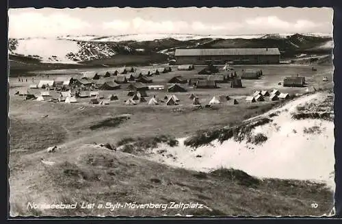 AK List /Sylt, Mövenberg-Zeltplatz aus der Vogelschau