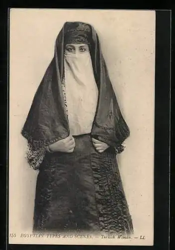 AK Turkish Woman, Egyptian Types and Scenes