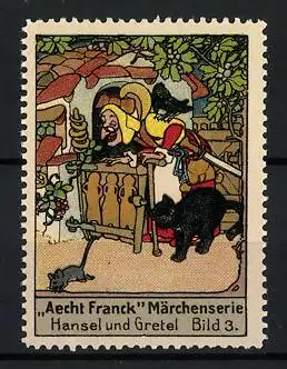 Reklamemarke Aecht Franck Kaffeezusatz, Märchenserie Hänsel & Gretel, Bild 3