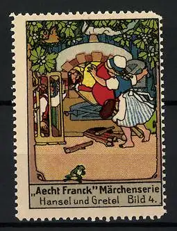 Reklamemarke Aecht Franck Kaffeezusatz, Märchenserie Hänsel & Gretel, Bild 4