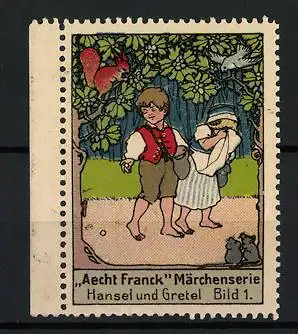 Reklamemarke Aecht Franck Kaffeezusatz, Märchenserie Hänsel & Gretel, Bild 1