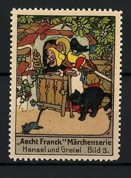 Reklamemarke Aecht Franck Kaffeezusatz, Märchenserie Hänsel & Gretel, Bild 3