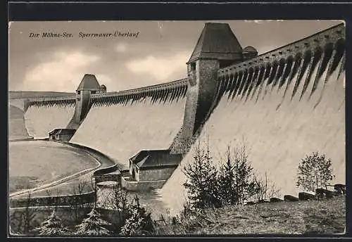 AK Soest, Möhne-See Talsperre, Sperrmauer-Überlauf