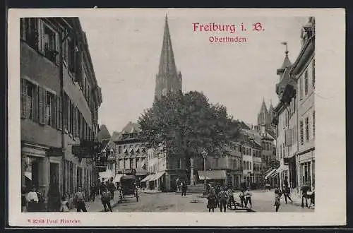 AK Freiburg / Breisgau, Geschäfte in der Strasse Oberlinden