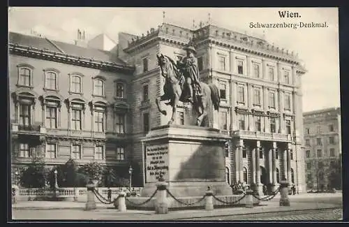 AK Wien, am Schwarzenberg-Denkmal