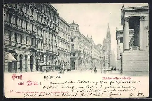 AK Wien, Blick in die Reichsraths-Strasse