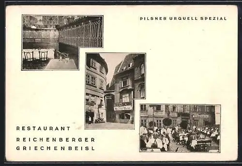 AK Wien, Restaurant Reichenberger Griechenbeisl, Strasse Griechengasse 9, Innenansichten