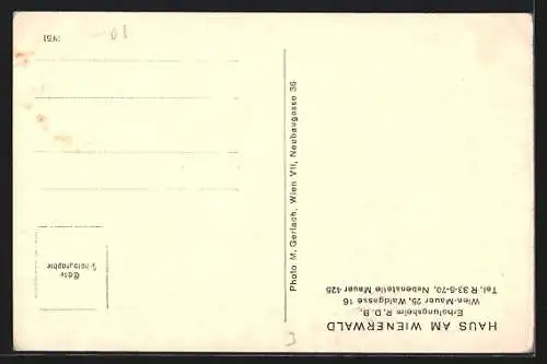 AK Wien, Mauer, Haus am Wienerwald, Erholungsheim R. D. B., Waldgasse 16