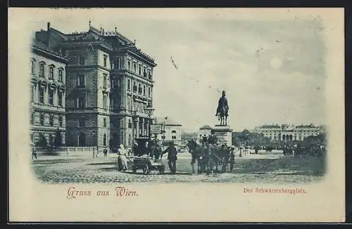 AK Wien, Schwarzbergplatz mit Denkmal